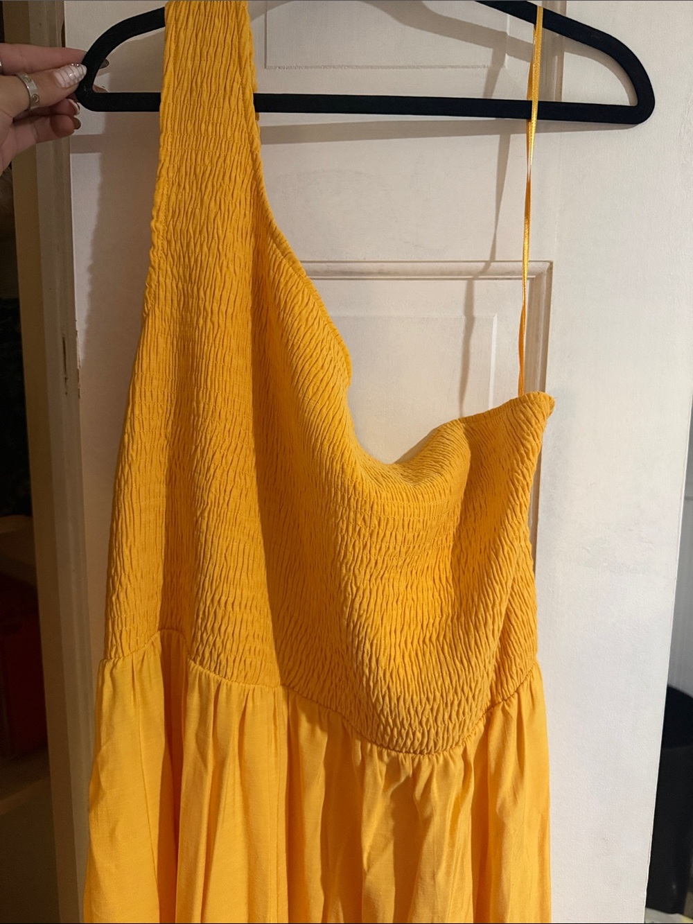 Nine West One-Shoulder Yellow Sundress